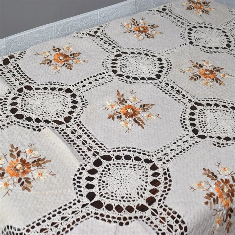 tablecloth beige flower crocheted round and rectangular table embroidery tablecloth Christmas table in dining room
tablecloth beige flower crocheted round and rectangular table embroidery tablecloth Christmas table in dining room