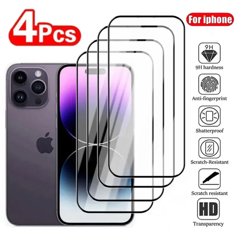 4PCS 100D Full Cover Protective Glass For IPhone 15 11 X XR XS MAX 6 7 8 Plus Screen Protector On iPhone 13 12 Mini 14 Pro Glass 
4PCS 100D Full Cover Protective Glass For IPhone 15 11 X XR XS MAX 6 7 8 Plus Screen Protector On iPhone 13 12 Mini 14 Pro Glass