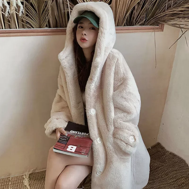 New2022 New Winter Women Faux Rabbit Fur Coat Loose Long Fur Coat Large size Hooded OverCoat Thick Warm Female Plush Coats
New2022 New Winter Women Faux Rabbit Fur Coat Loose Long Fur Coat Large size Hooded OverCoat Thick Warm Female Plush Coats