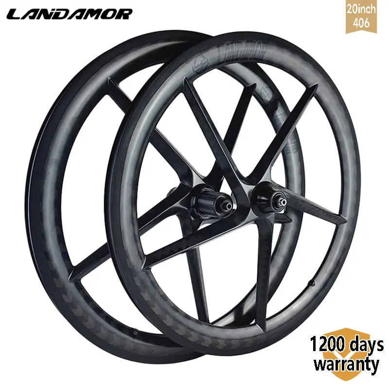 LANDAMOR Carbon Wheel Set 20 Inch 406 Five Spoeks Rim Brake Folding Bicycle Dahon Reach Ultralight Minivelo 11 Speed 74 130
LANDAMOR Carbon Wheel Set 20 Inch 406 Five Spoeks Rim Brake Folding Bicycle Dahon Reach Ultralight Minivelo 11 Speed 74 130