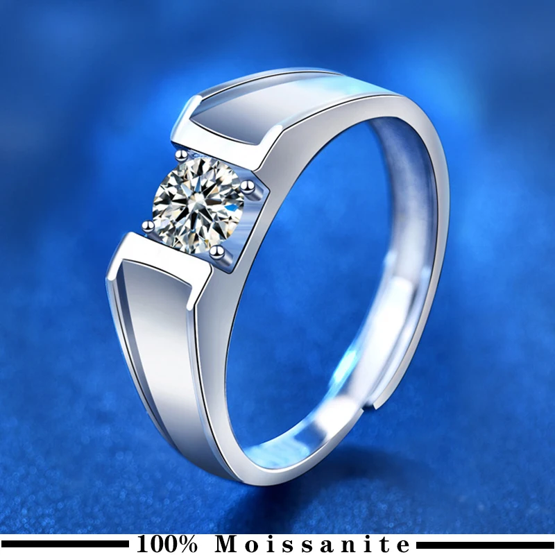 

Классическое Обручальное кольцо с муассанитом 925 карата для мужчин и женщин, бижутерия из настоящего серебра пробы, подарки без знака, обруч...