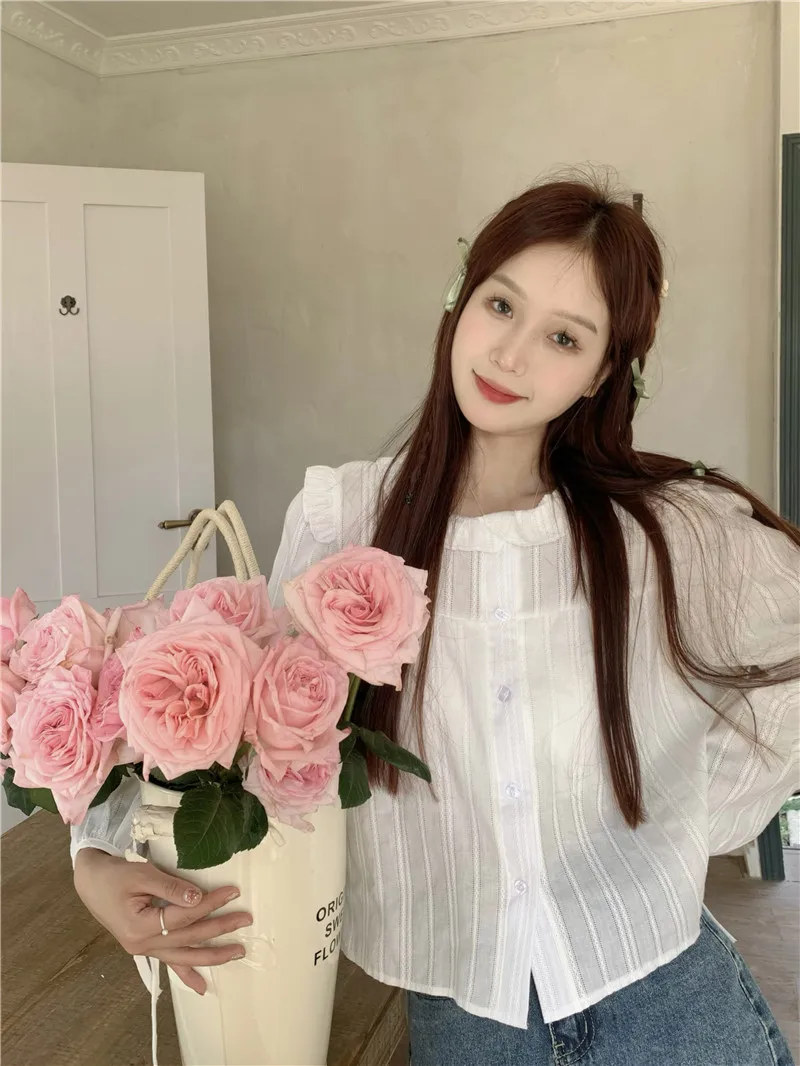 GM2591 Summer 2023 new light, simple and versatile sweet style shirt doll shirt short French top women's dress
GM2591 Summer 2023 new light, simple and versatile sweet style shirt doll shirt short French top women's dress