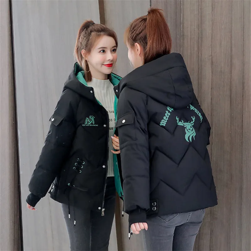 Winter New Hooded Coat Women Fashion Letter Parkas Short Thick Warm Female Cotton Padded Jacket Loose Snow Outerwear Tide G2150
Winter New Hooded Coat Women Fashion Letter Parkas Short Thick Warm Female Cotton Padded Jacket Loose Snow Outerwear Tide G2150