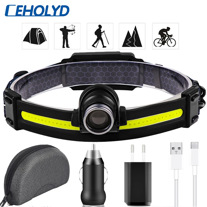 Ceholyd Sensor LED Headlamp COB Headlight with Built-in Battery Flashlight USB Rechargeable Head Lamp Fishing Torch Work Light
Ceholyd Sensor LED Headlamp COB Headlight with Built-in Battery Flashlight USB Rechargeable Head Lamp Fishing Torch Work Light