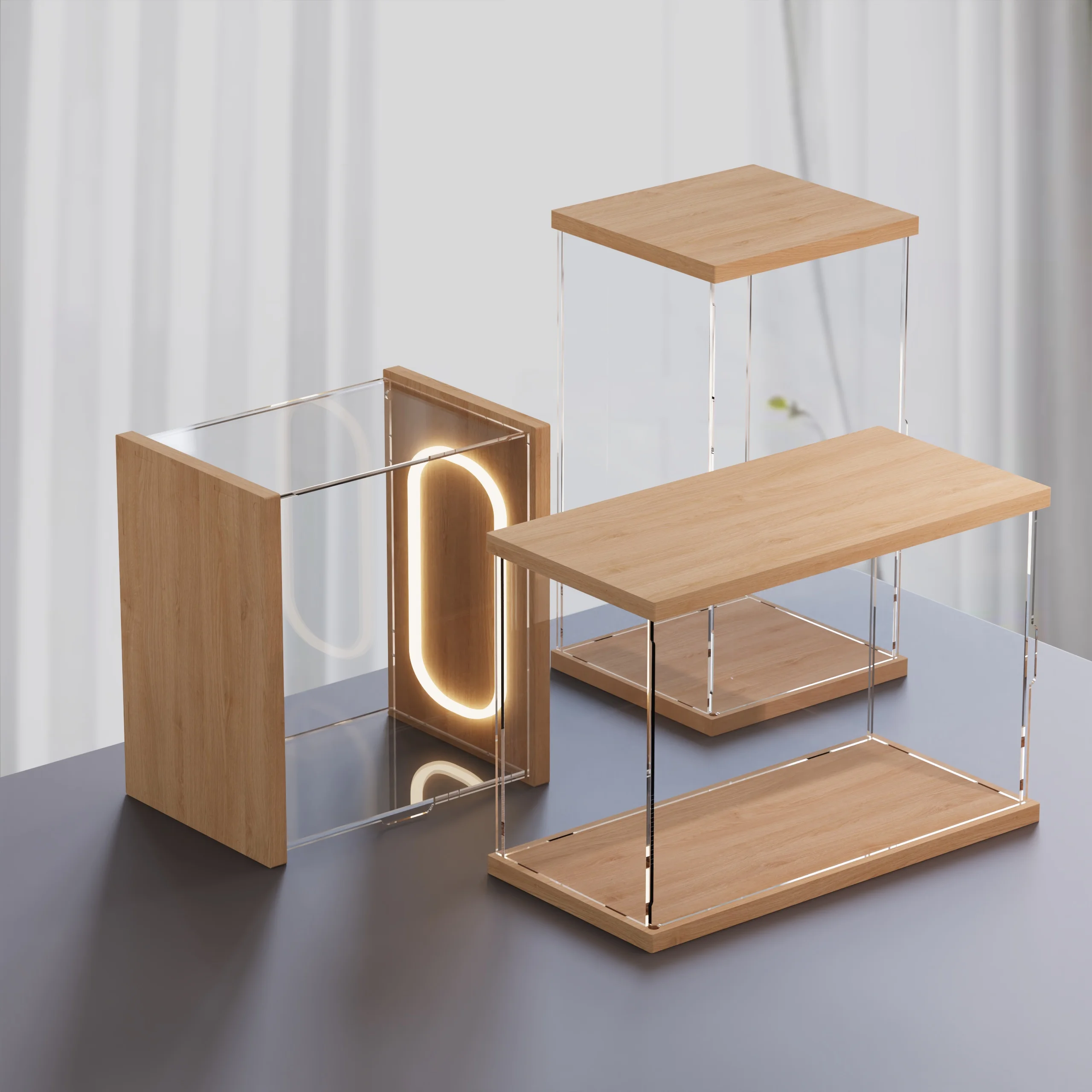 Прозрачный акриловый витринный бокс со светодиодной подсветкой для фигурок
Прозрачный акриловый витринный бокс со светодиодной подсветкой для фигурок