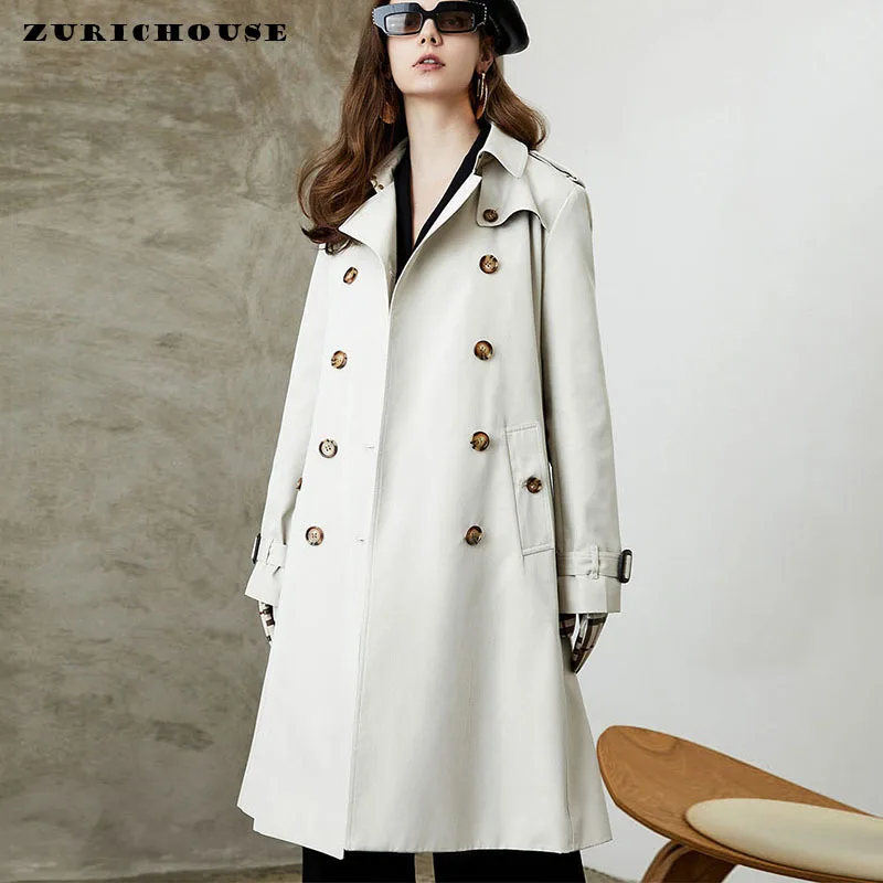 ZURICHOUSE Temperament Slim Long Trench Coat For Women Double Breasted High-end British Style Classic Tie Belt Dust Coat
ZURICHOUSE Temperament Slim Long Trench Coat For Women Double Breasted High-end British Style Classic Tie Belt Dust Coat
