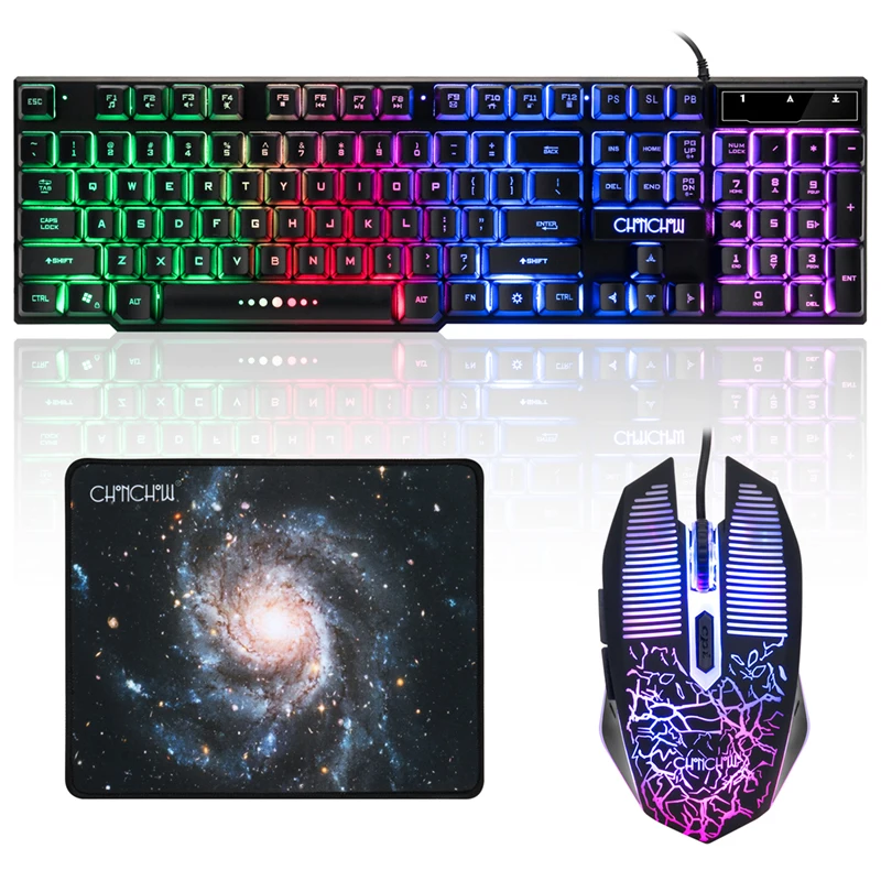 Backlight Gaming Keyboard Mouse Combo 26 Anti-ghosting USB Wired Rainbow English Game Keyboard 3200 DPI Optical for PC Gamer
Backlight Gaming Keyboard Mouse Combo 26 Anti-ghosting USB Wired Rainbow English Game Keyboard 3200 DPI Optical for PC Gamer