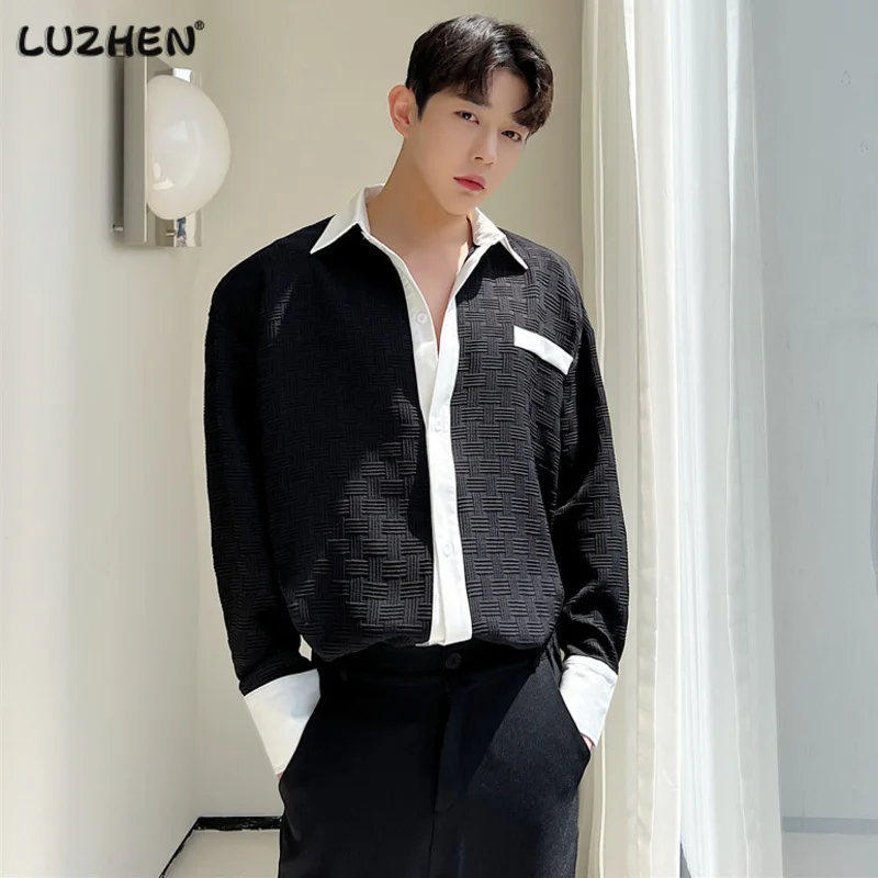 LUZHEN Korean Color Contrast Edge Design Long Sleeve Shirts Men's High Quality Trendy 2023 Autumn Casual Loose Tops New Ad1353
LUZHEN Korean Color Contrast Edge Design Long Sleeve Shirts Men's High Quality Trendy 2023 Autumn Casual Loose Tops New Ad1353