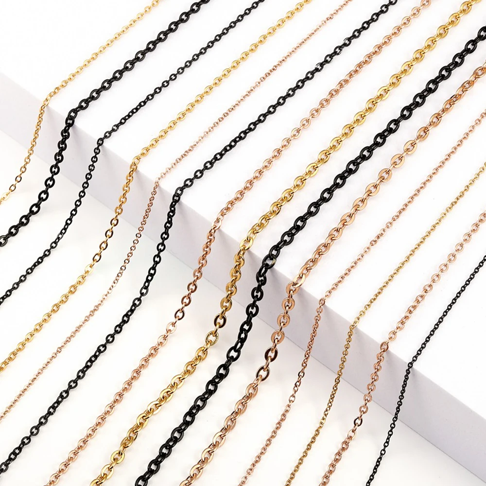 2Meters/Lot 1.2-3mm Width Cross Gold Color Stainless Steel Necklaces Chains Bulk Link Chains for DIY Jewelry Making Accessories
2Meters/Lot 1.2-3mm Width Cross Gold Color Stainless Steel Necklaces Chains Bulk Link Chains for DIY Jewelry Making Accessories