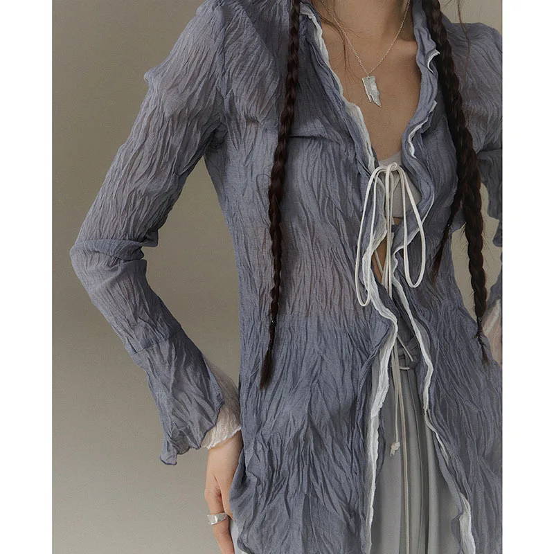 Female Clothing Design Shirts Casual Oversized Shirts Pleated Shirts Tops Fashion Woman Blouses New 2022
Female Clothing Design Shirts Casual Oversized Shirts Pleated Shirts Tops Fashion Woman Blouses New 2022