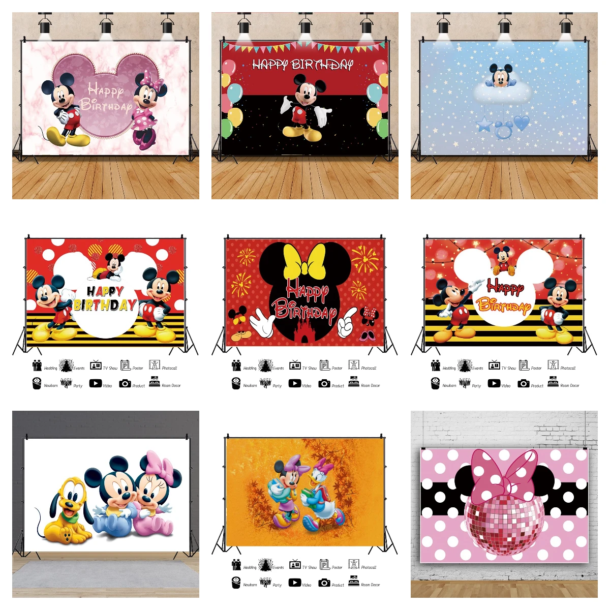 Disney Mickey Mouse Minnie Daisy Photography Background Children Birthday Party Celebrate Decoration Backdrop Photo Studio
Disney Mickey Mouse Minnie Daisy Photography Background Children Birthday Party Celebrate Decoration Backdrop Photo Studio