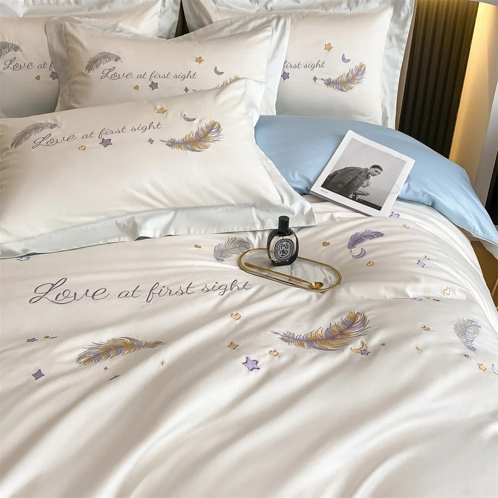Fresh Cotton 100 Pieces Satin Long-Staple Cotton Four-Piece Set Double Pure Cotton Soft Bedding
Fresh Cotton 100 Pieces Satin Long-Staple Cotton Four-Piece Set Double Pure Cotton Soft Bedding