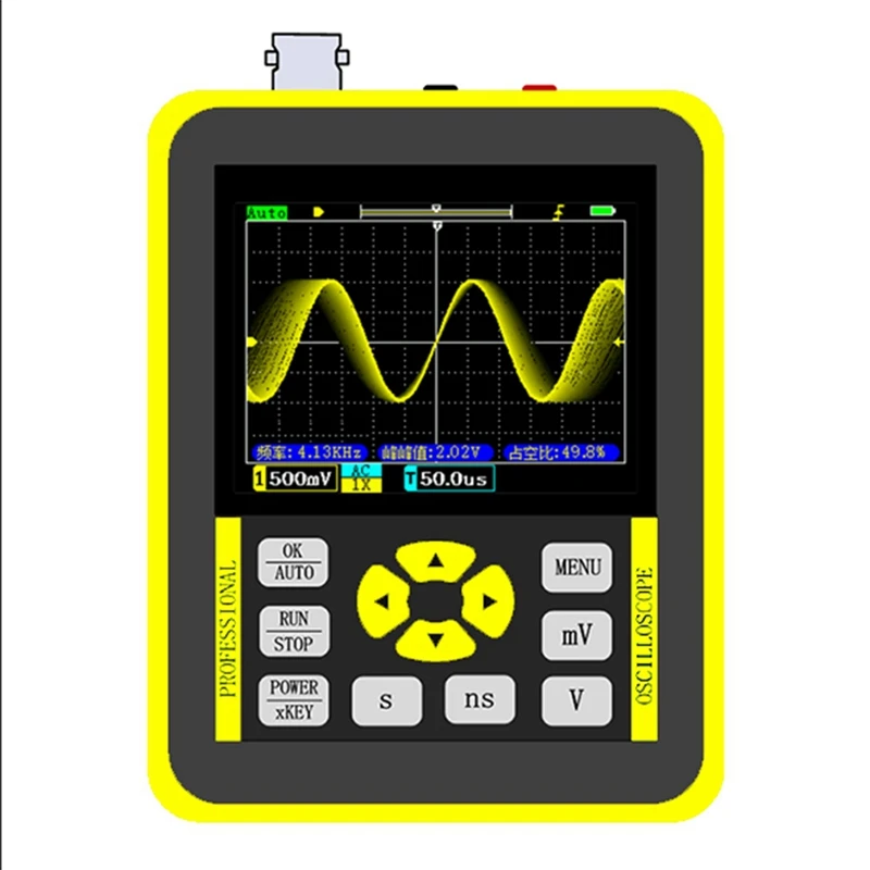 DSO1511G 2.4-Inch Screen Digital Oscilloscope 120Mhz Analog Bandwidth Support Signal Generator Handheld Oscilloscope
DSO1511G 2.4-Inch Screen Digital Oscilloscope 120Mhz Analog Bandwidth Support Signal Generator Handheld Oscilloscope