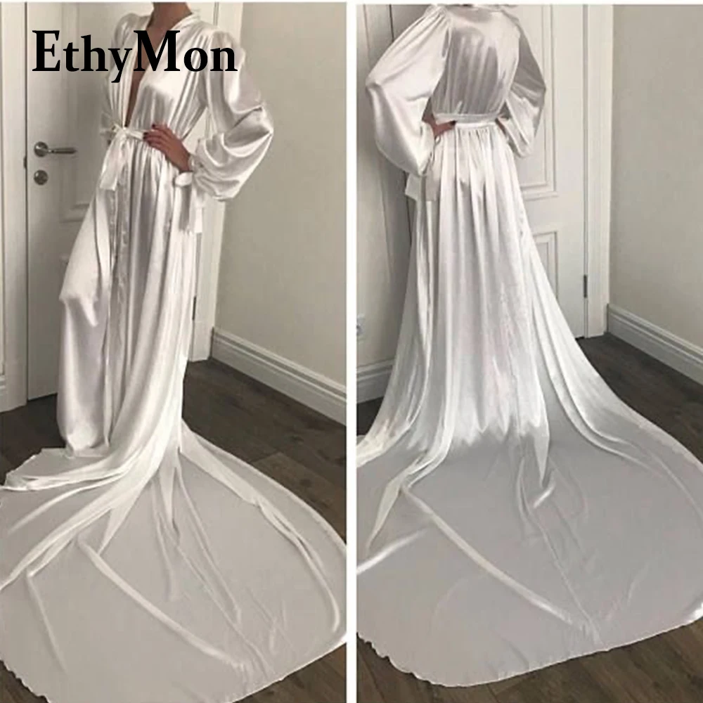 Ethymon Belt Deep V-Neck Simple Full Sleeve Wedding Dresses For Mariages Pleat Robe De Soirée De Mariage Made To Order Modern
Ethymon Belt Deep V-Neck Simple Full Sleeve Wedding Dresses For Mariages Pleat Robe De Soirée De Mariage Made To Order Modern