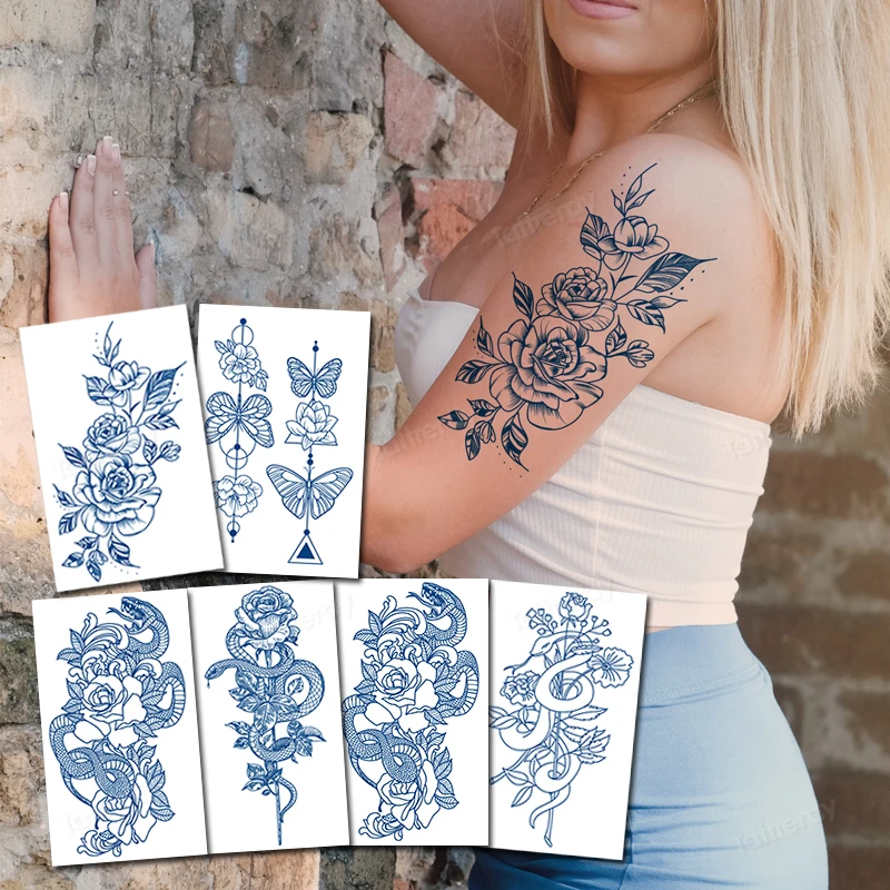 8Pcs/lot Wholesale Herbal Semi Permanent Tattoo Stickers Juice Tattoo Stickers Lasts 15 Day Male Female Sexy Tattoo Flower Snake
8Pcs/lot Wholesale Herbal Semi Permanent Tattoo Stickers Juice Tattoo Stickers Lasts 15 Day Male Female Sexy Tattoo Flower Snake