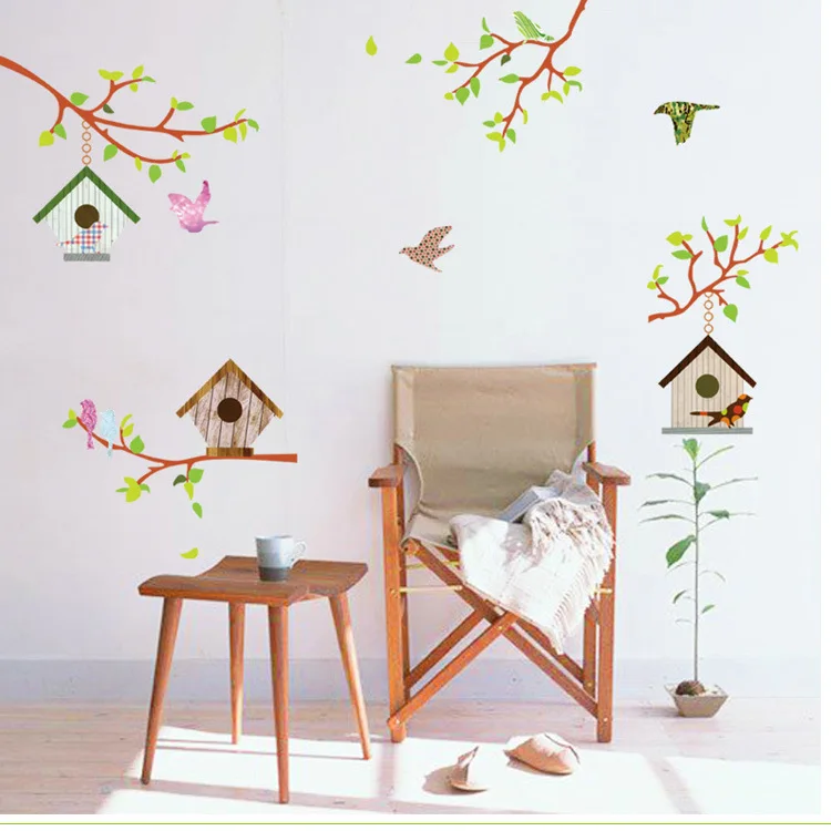 Cartoon Bird House Tree Wall Stickers Large Animals Decals Kids Room Decor Nursery Bedroom Vinyl Art Removable Wall Posters
Cartoon Bird House Tree Wall Stickers Large Animals Decals Kids Room Decor Nursery Bedroom Vinyl Art Removable Wall Posters
