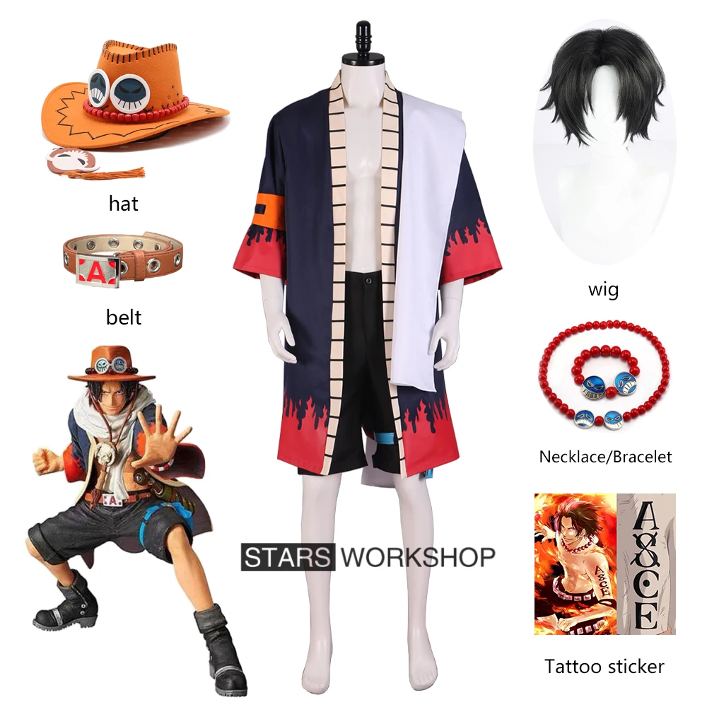 Anime Portgas·D· Ace Cosplay Costume Adult Men Women Haori Kimono Uniform Shorts Hat Accessories Halloween Carnival Party Suit 
Anime Portgas·D· Ace Cosplay Costume Adult Men Women Haori Kimono Uniform Shorts Hat Accessories Halloween Carnival Party Suit