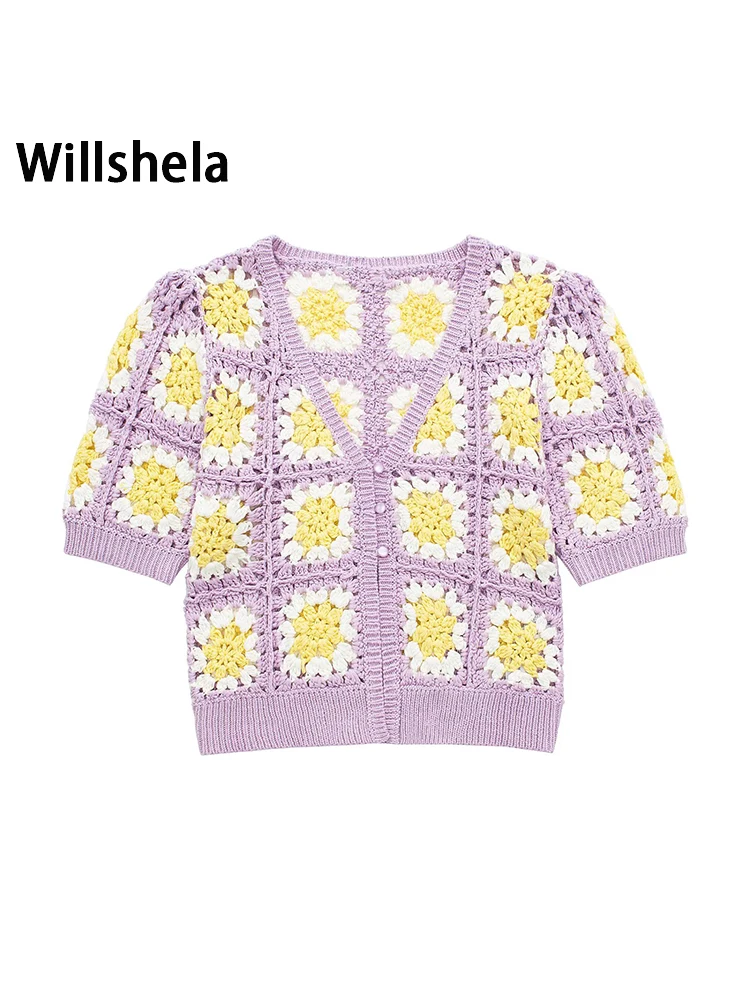 Willshela женский модный однобортный вязаный кардиган с принтом, винтажный женский свитер с v-образным вырезом и короткими рукавами
Willshela женский модный однобортный вязаный кардиган с принтом, винтажный женский свитер с v-образным вырезом и короткими рукавами