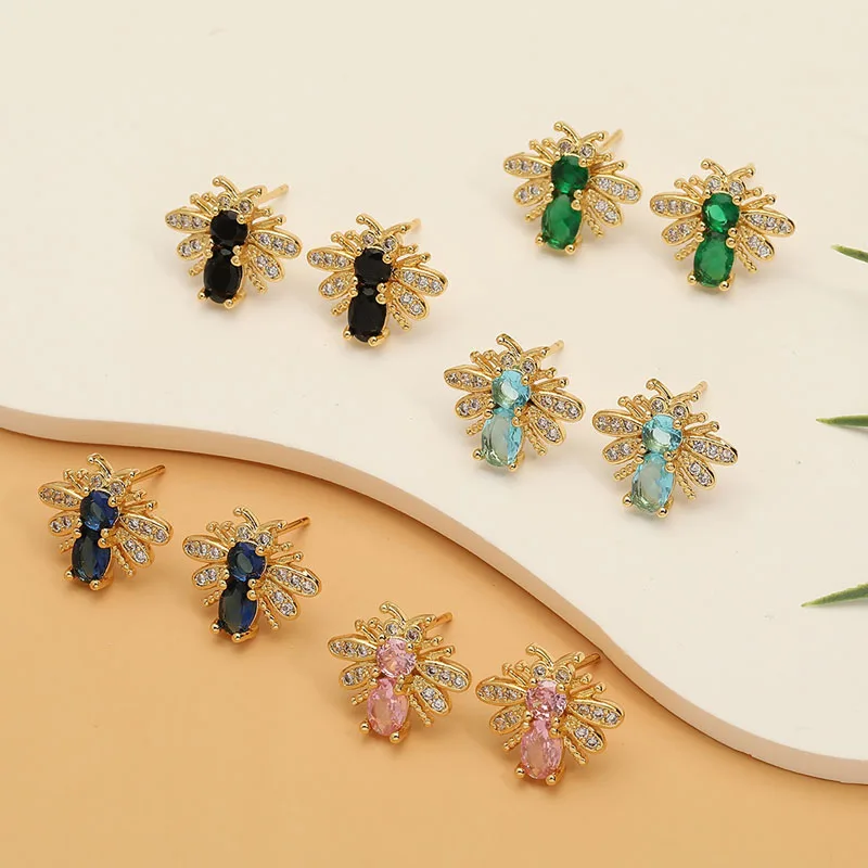 Women's Copper Micro Set Zircon Jewelry Sweet And Cute Bee Earrings Ins Net Red Temperament Earrings For Women
Women's Copper Micro Set Zircon Jewelry Sweet And Cute Bee Earrings Ins Net Red Temperament Earrings For Women