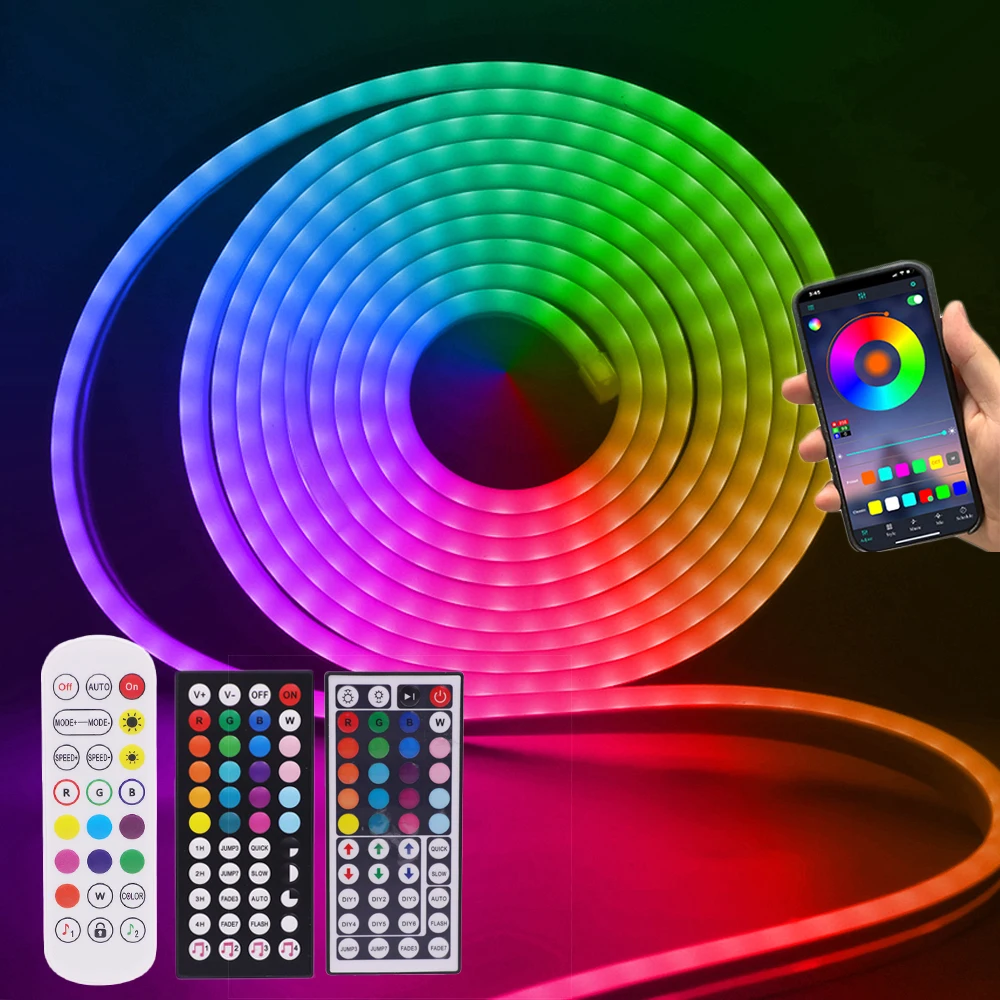 WiFi Neon Light 12V RGB LED Strip 3535 96Leds/m Flexible Rope IP67 Waterproof Neon Lamp Sign Bluetooth Compatible Remote Control
WiFi Neon Light 12V RGB LED Strip 3535 96Leds/m Flexible Rope IP67 Waterproof Neon Lamp Sign Bluetooth Compatible Remote Control