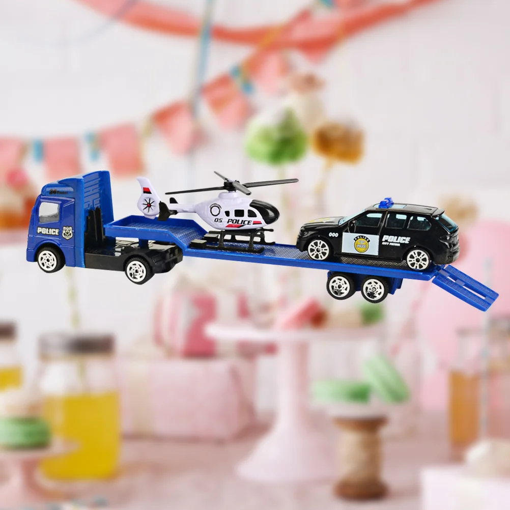 

Child Car Toys Pull Back Project Car Toy Creative Alloy Project Toy Model Toy for Baby Kid Child (Blue, Police Tow Truck)