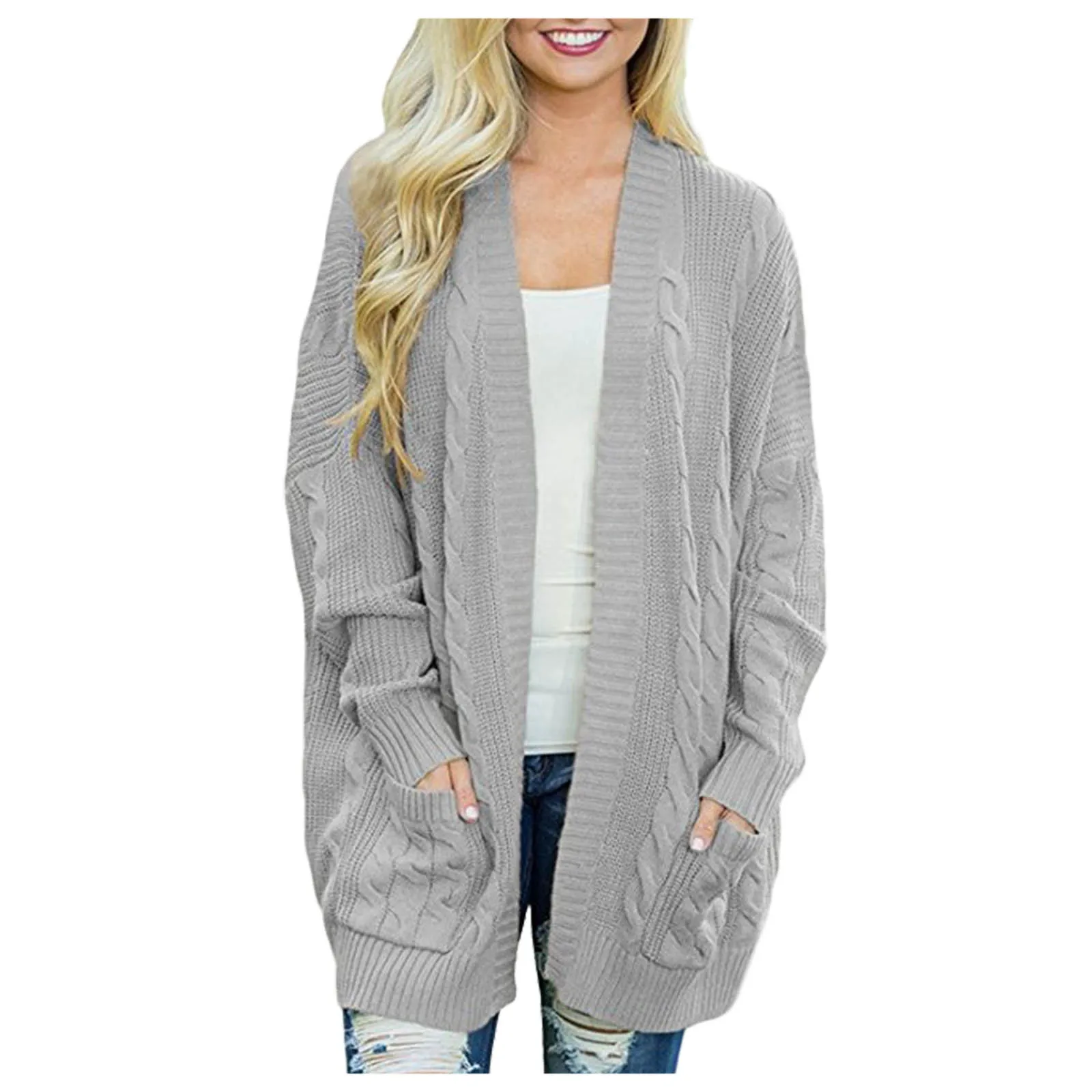 Womens Cardigan Draped Long Sleeve Open Front Casual Knit Sweaters Coat with Pockets Ladies Gray Cardigan Black Cardigan Pockets
Womens Cardigan Draped Long Sleeve Open Front Casual Knit Sweaters Coat with Pockets Ladies Gray Cardigan Black Cardigan Pockets