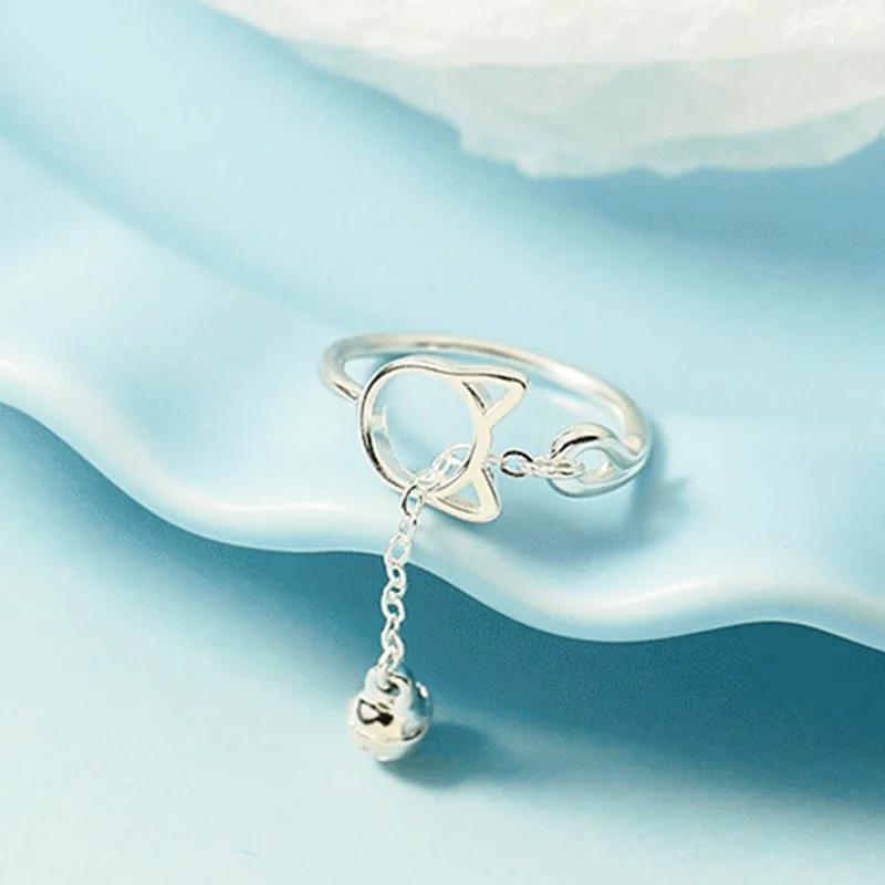 S925 Sterling Silver Cat Ring Cute Bell Silent Open Index Finger Ring Sports Leisure Animal Fashion Jewelry Girl Student Gift
S925 Sterling Silver Cat Ring Cute Bell Silent Open Index Finger Ring Sports Leisure Animal Fashion Jewelry Girl Student Gift