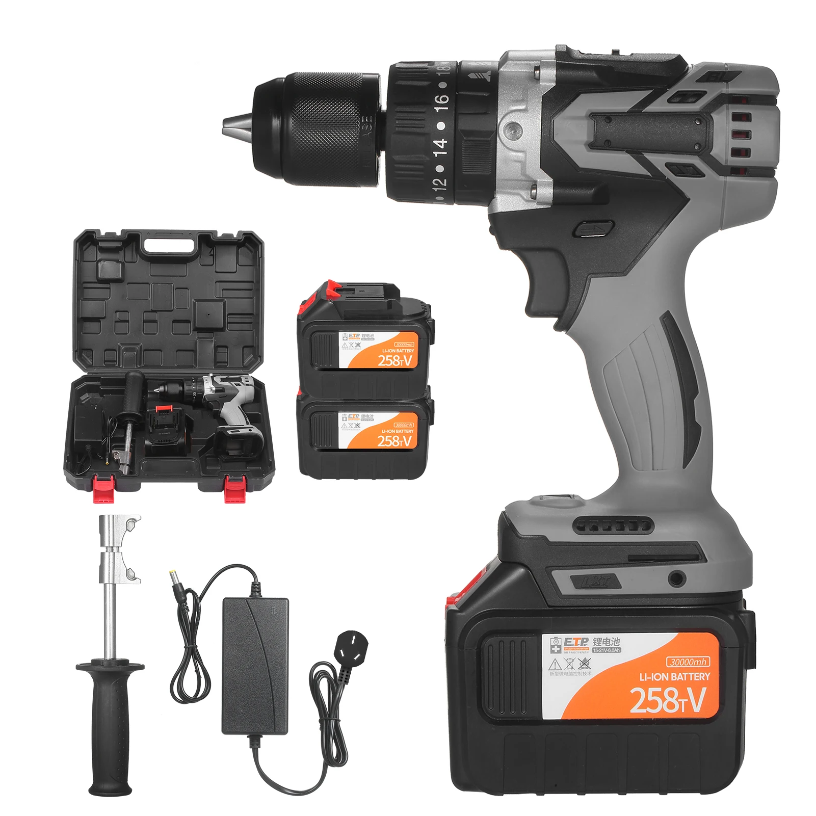 Cordless Electric Drill Driver 21V 6.0A Batteries Max Torque 200N.m Variable Speed Impact Hammer Drill DIY Electric Screwdriver
Cordless Electric Drill Driver 21V 6.0A Batteries Max Torque 200N.m Variable Speed Impact Hammer Drill DIY Electric Screwdriver