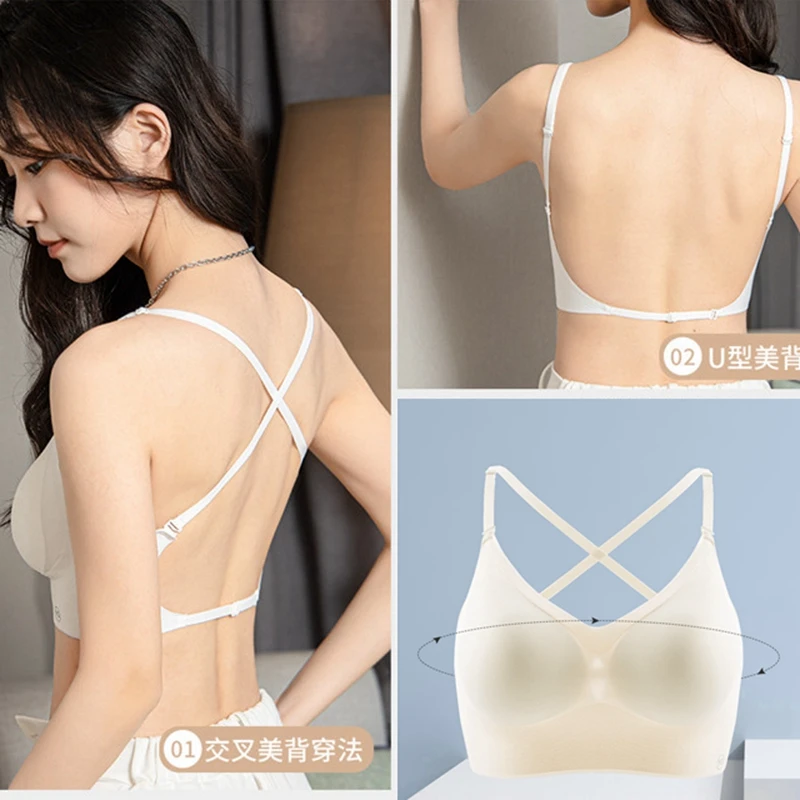 Women Crop Top U Bare Open Back Bras Push Up Tanks Sexy Ice Silk Lingerie Seamless Underwear Sport Tank Top Fitness Brassiere
Women Crop Top U Bare Open Back Bras Push Up Tanks Sexy Ice Silk Lingerie Seamless Underwear Sport Tank Top Fitness Brassiere