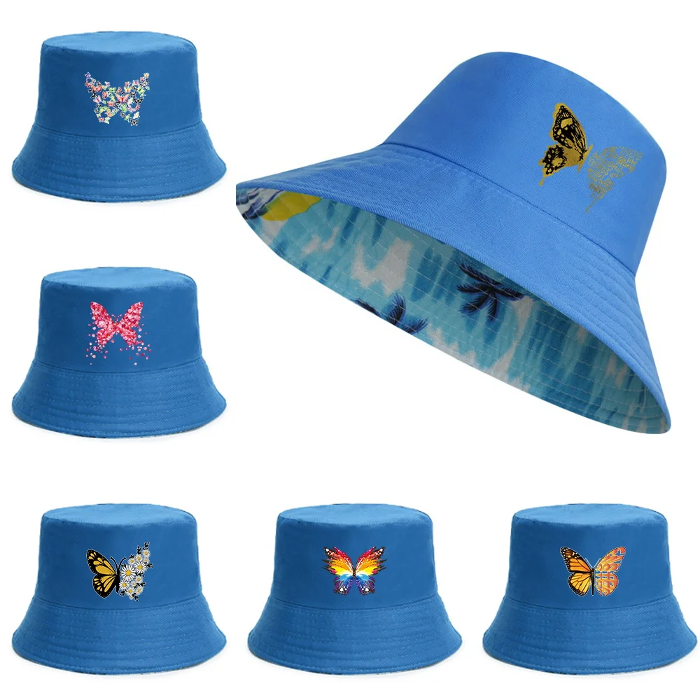 Fashion New Bucket Hats Men Women Cotton Outdoor Reversible Fisherman Caps Beach Fishing Hat Girl Boy Butterfly Print Panama Hat
Fashion New Bucket Hats Men Women Cotton Outdoor Reversible Fisherman Caps Beach Fishing Hat Girl Boy Butterfly Print Panama Hat