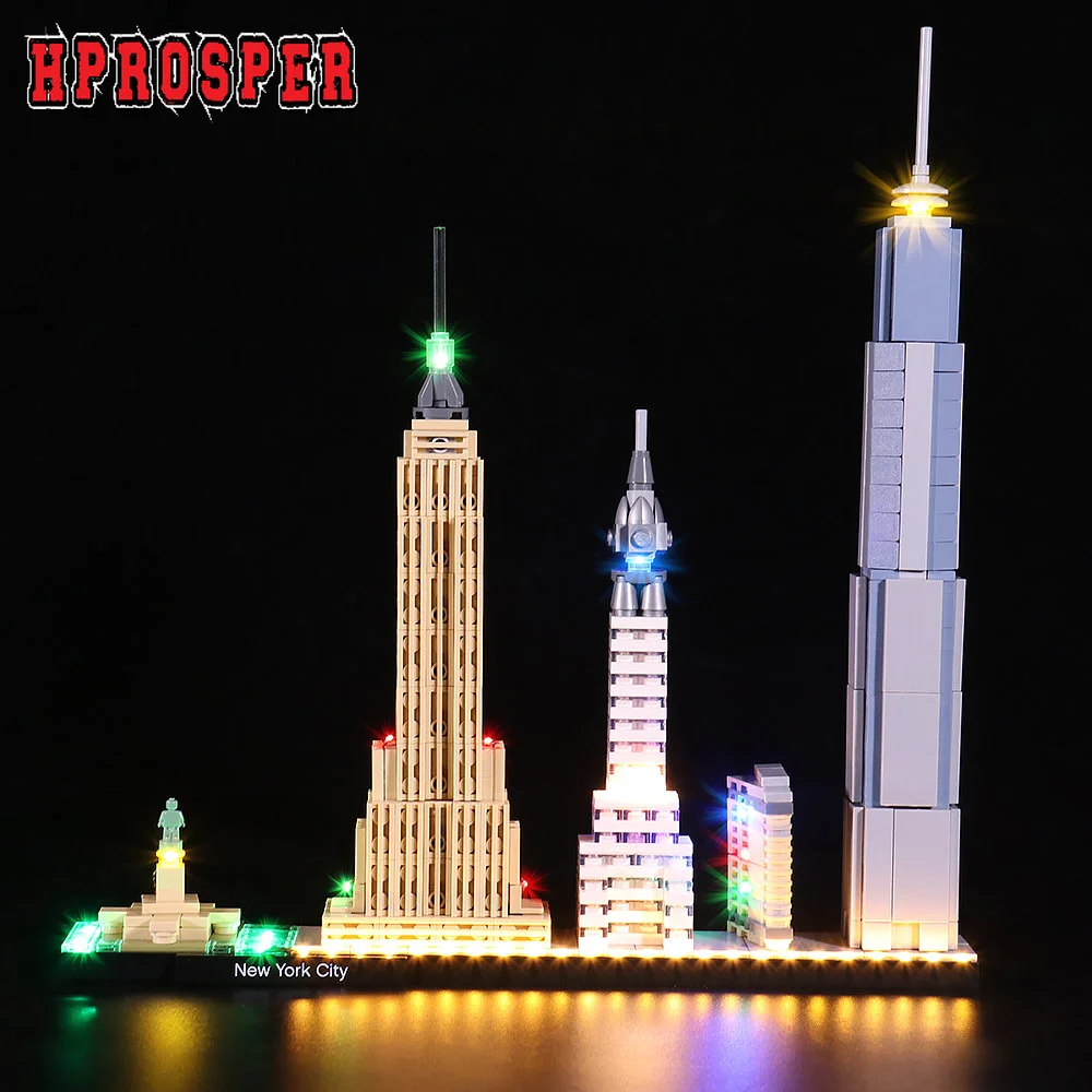 

Hprosper LED Light For 21028 Architecture New York Building Blocks Lighting Toys Only Lamp+Battery Box(Not Include the Model)