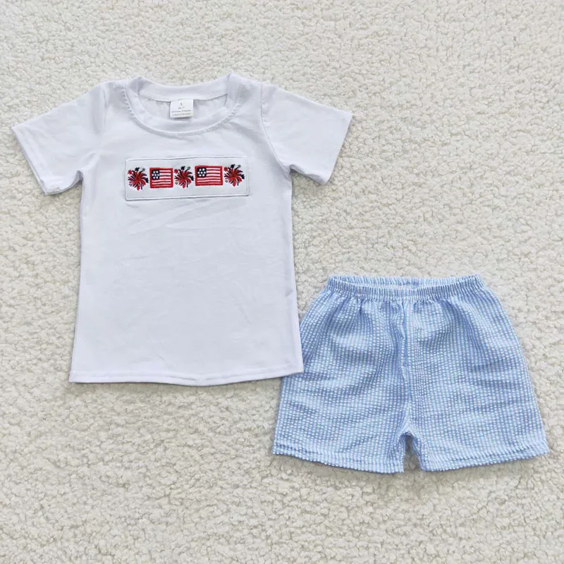 

Комплекты детской одежды для мальчиков футболка с вышивкой флагом фейерверком для мальчика шорты 4 июля эксклюзивная детская одежда наряды