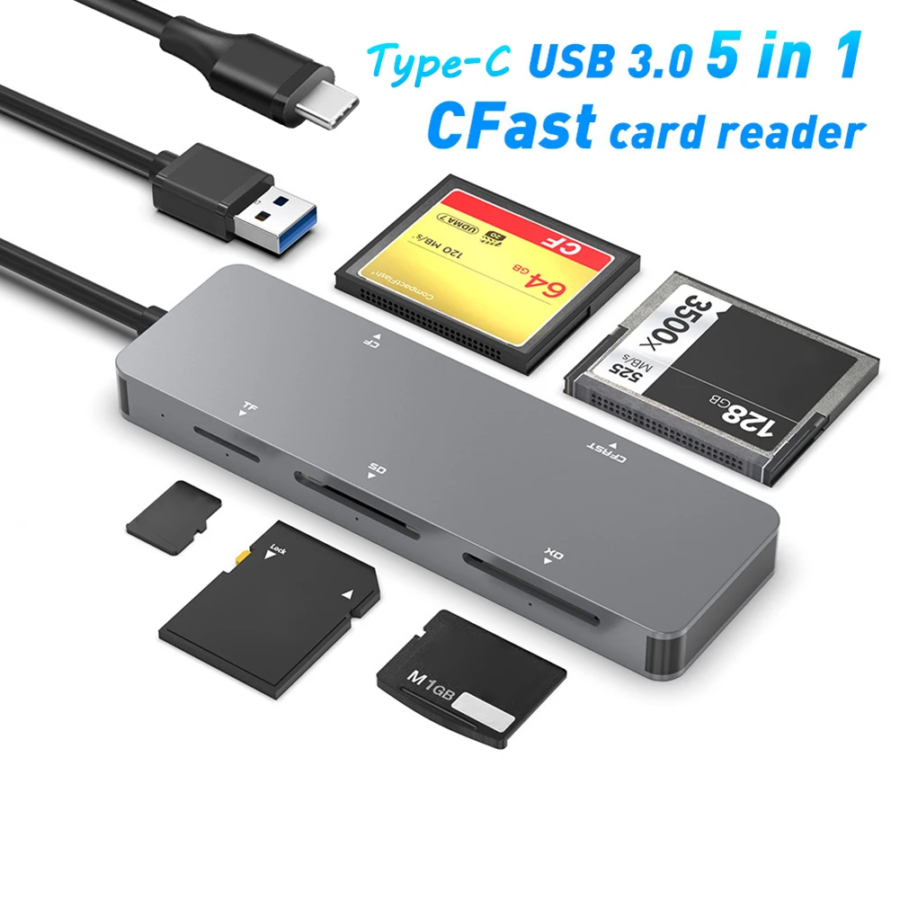 

Картридер USB 3.0/Type-c для CFast / CF / XD / SD / TF Адаптер карты памяти для портативных ПК Аксессуары Multi Smart Card Reader Картридер