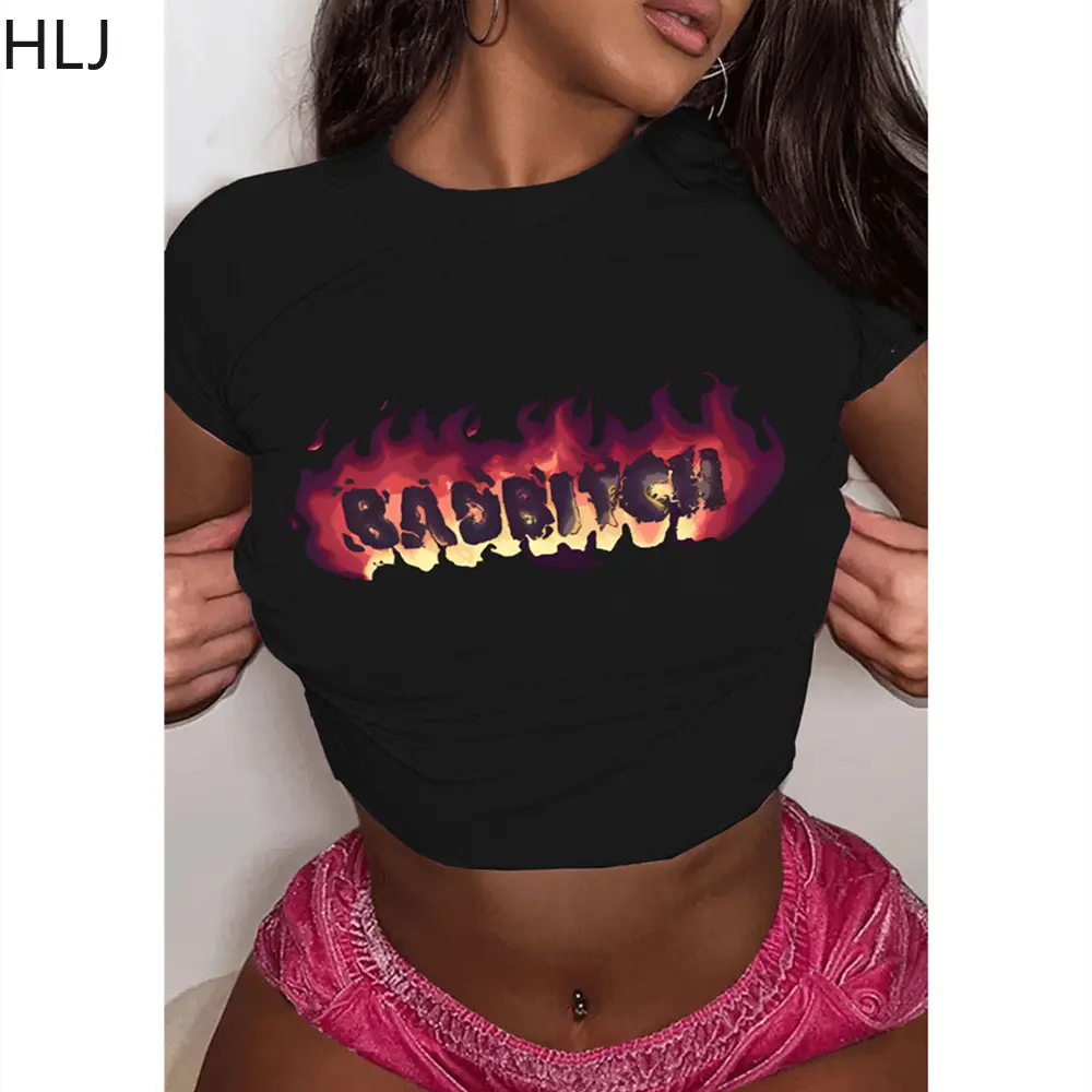 HLJ Casual Letter Printing Crop Tops Women Round Neck Short Sleeve Hot Girl Tshirts Summer Female Slim Streetwear Clothing 2023
HLJ Casual Letter Printing Crop Tops Women Round Neck Short Sleeve Hot Girl Tshirts Summer Female Slim Streetwear Clothing 2023
