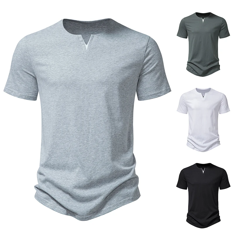 New Summer Men‘s V-neck Casual Fashion Short-sleeved Lightweight Cotton T-shirt Solid Color Thin Slim Fit Tops Men Clothing Tees
New Summer Men‘s V-neck Casual Fashion Short-sleeved Lightweight Cotton T-shirt Solid Color Thin Slim Fit Tops Men Clothing Tees