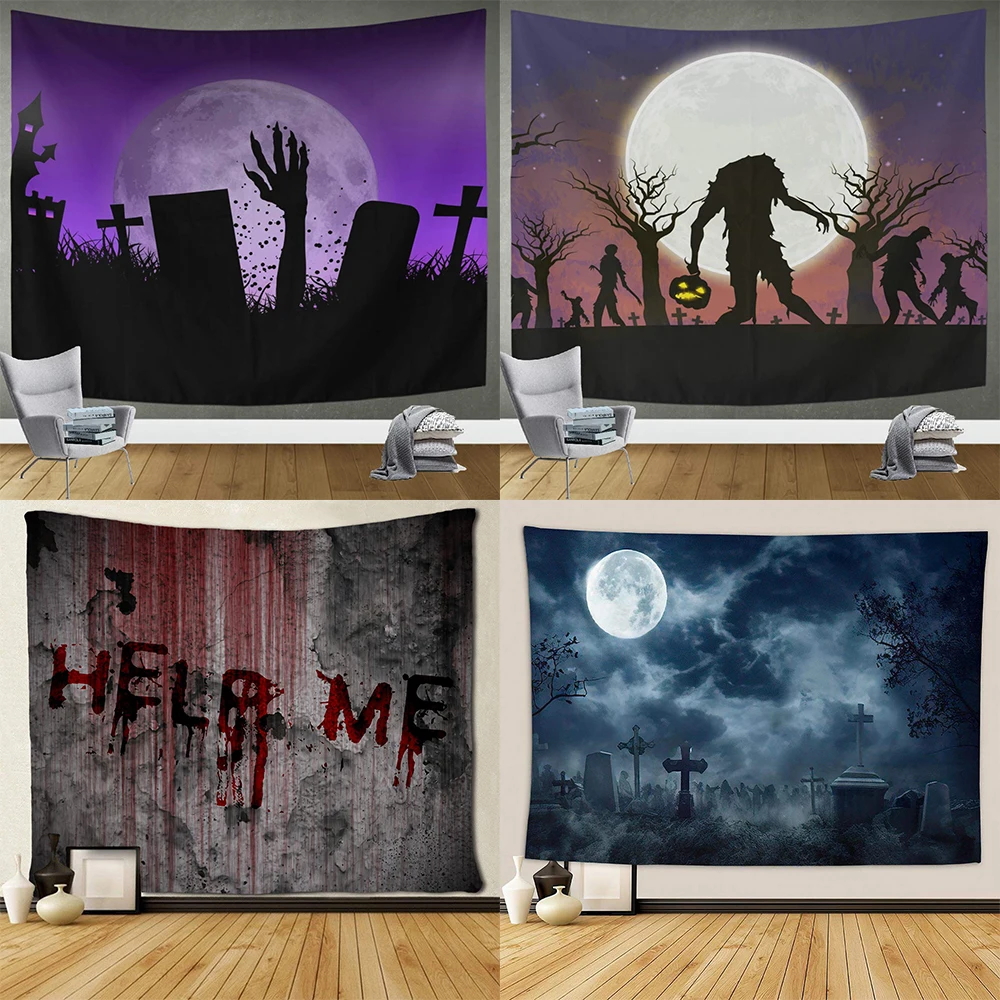 Zombie Tapestry Behind Wooden Doors Halloween Tapestry Fear Wall Hanging Bedroom Living Room Dormitory Home Decor Tapestry 
Zombie Tapestry Behind Wooden Doors Halloween Tapestry Fear Wall Hanging Bedroom Living Room Dormitory Home Decor Tapestry