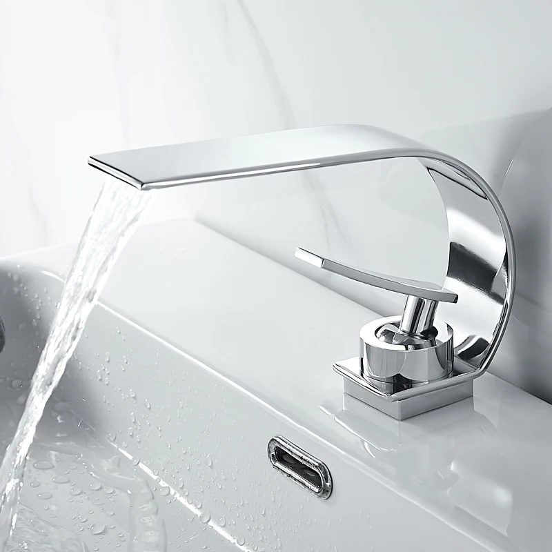 Chrome Round Bathroom Waterfall Spout Tap Sink Mixer Big Brass Faucet Solid Faucet Basin
Chrome Round Bathroom Waterfall Spout Tap Sink Mixer Big Brass Faucet Solid Faucet Basin