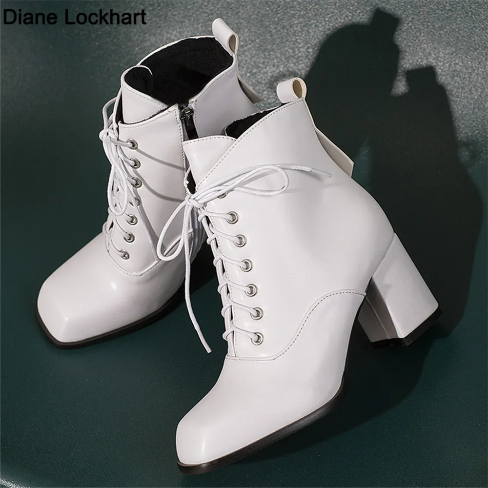 2022 Autumn Winter Fashion Platform Women Ankle Boots Lace-up Woman Boots Ladies Shoes Female Zapatos de Mujer White Apricot Gra
2022 Autumn Winter Fashion Platform Women Ankle Boots Lace-up Woman Boots Ladies Shoes Female Zapatos de Mujer White Apricot Gra