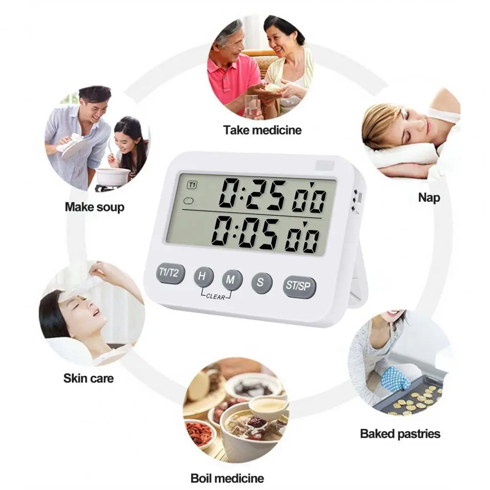 Timer with Memory Function Battery Powered Dual Digital Timer for Efficient Time Management Home Kitchen Sturdy for Simultaneous
Timer with Memory Function Battery Powered Dual Digital Timer for Efficient Time Management Home Kitchen Sturdy for Simultaneous