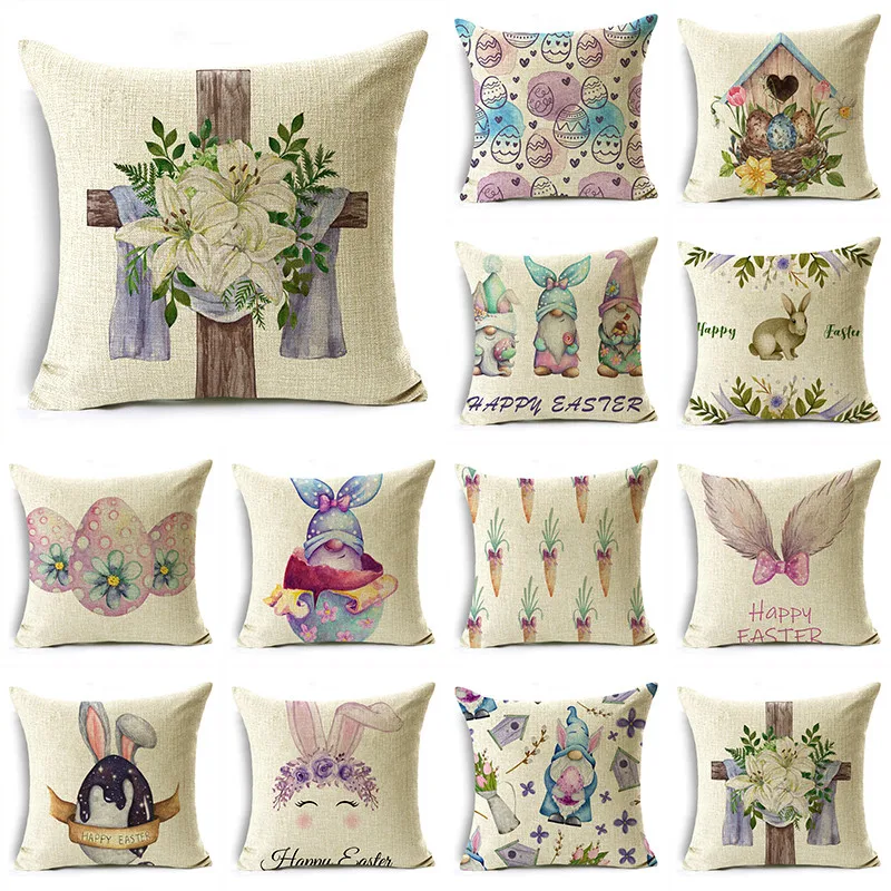 Spring Easter Home Decor Cushion Cover Lily Easter Egg Print Pillowcase Easter Ornament Square Linen Pillowcase
Spring Easter Home Decor Cushion Cover Lily Easter Egg Print Pillowcase Easter Ornament Square Linen Pillowcase