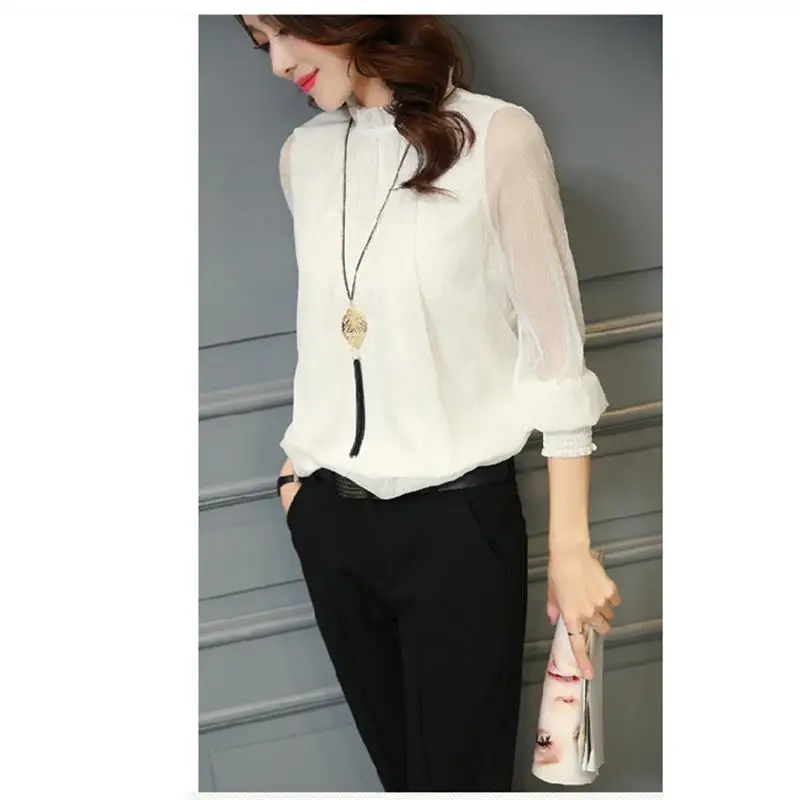 Женская рубашка с длинным рукавом, с круглым вырезом
Женская рубашка с длинным рукавом, с круглым вырезом