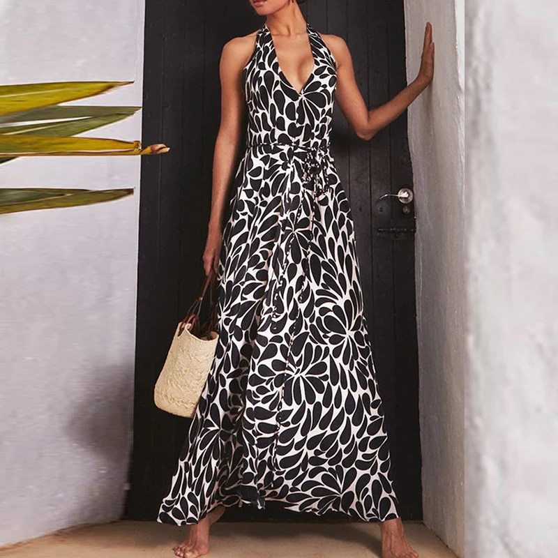 Летнее Длинное платье в горошек без рукавов, новинка, сексуальное платье с глубоким V-образным вырезом, лямкой на шее, на шнуровке, модное платье с открытой спиной, праздничное платье
Летнее Длинное платье в горошек без рукавов, новинка, сексуальное платье с глубоким V-образным вырезом, лямкой на шее, на шнуровке, модное платье с открытой спиной, праздничное платье