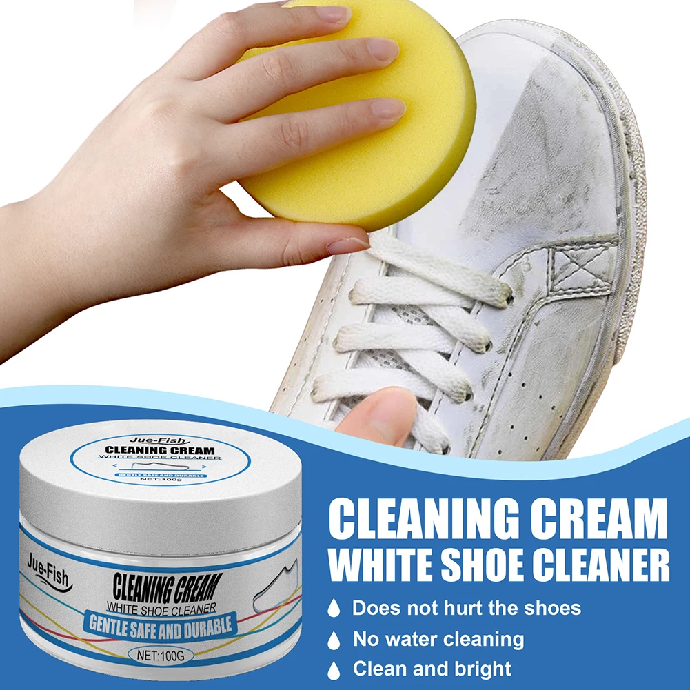 New 100g White Shoes Cleaning Stain Whitening Cleaner Dirt Cream For Shoe Brush Reusable Sneakers Cleaning With Wipe Sponge
New 100g White Shoes Cleaning Stain Whitening Cleaner Dirt Cream For Shoe Brush Reusable Sneakers Cleaning With Wipe Sponge