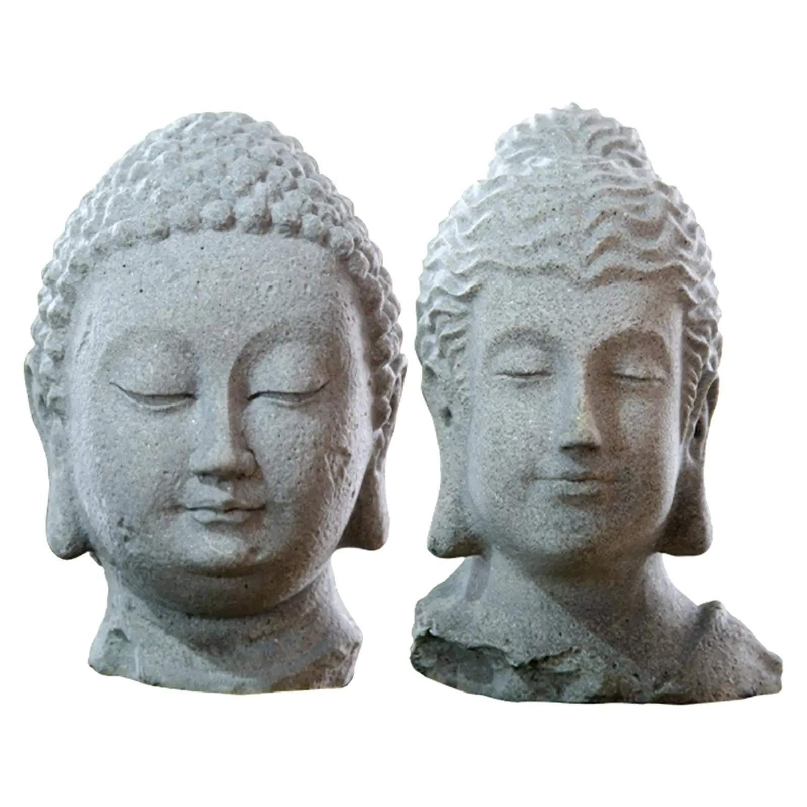

Resin Fish Tank Buddha Head Sculpture Indoor Decoration Unique Scenery with Textured Appearance Details Fine Workmanship Durable
