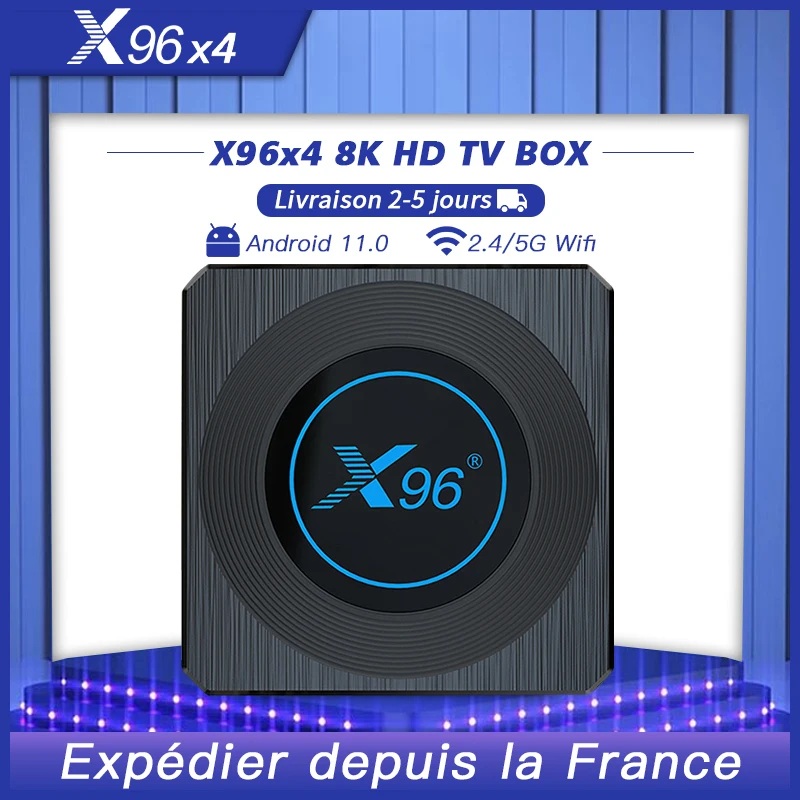 Best IPTV Box X96 X4 Amlogic S905X4 Android 11.0 4GB 64GB Quar Core BT 4.1 2.4/5G Wifi Ship From France IPTV Box 8K Media Player 
Best IPTV Box X96 X4 Amlogic S905X4 Android 11.0 4GB 64GB Quar Core BT 4.1 2.4/5G Wifi Ship From France IPTV Box 8K Media Player