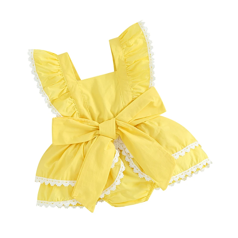 Baby Girl Romper Lace Trim Square Neck Bowknot Fly Sleeve Jumpsuits Infant Summer Clothes Toddler Bodysuits
Baby Girl Romper Lace Trim Square Neck Bowknot Fly Sleeve Jumpsuits Infant Summer Clothes Toddler Bodysuits