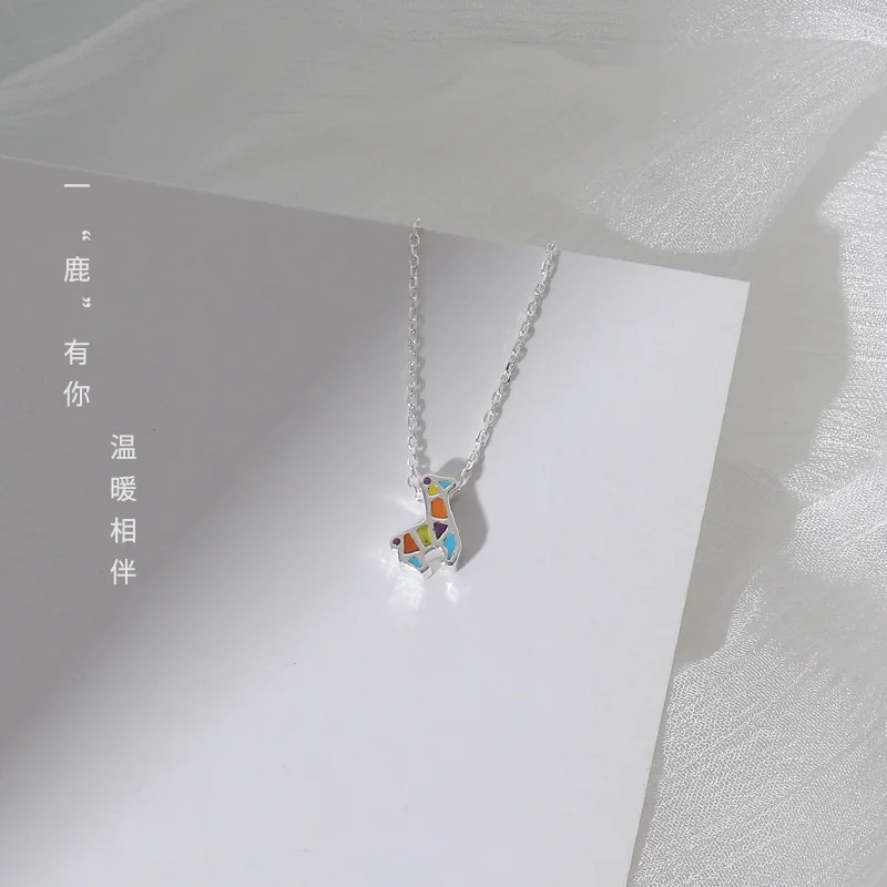FMILY Minimalist Colorful Giraffe Necklace S925 Sterling Silver New Fashion Temperament Elegant Jewelry for Girlfriend Gifts
FMILY Minimalist Colorful Giraffe Necklace S925 Sterling Silver New Fashion Temperament Elegant Jewelry for Girlfriend Gifts