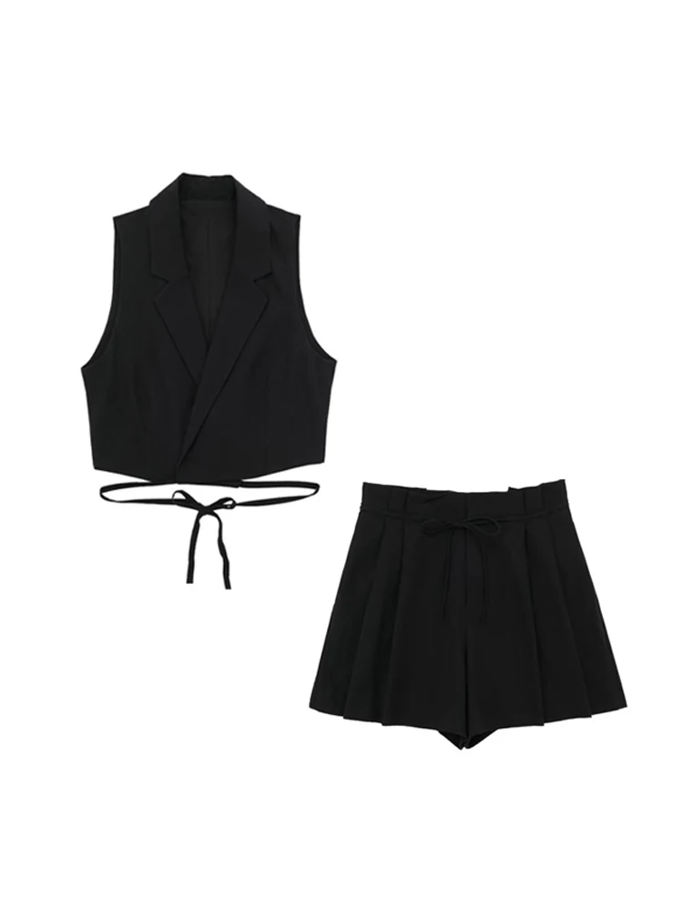 TRAF 2 Piece Short Set Summer Women Color Matching Sets Casuals New Women's Style Outfits+ Female Sleeveless Vest Suit
TRAF 2 Piece Short Set Summer Women Color Matching Sets Casuals New Women's Style Outfits+ Female Sleeveless Vest Suit