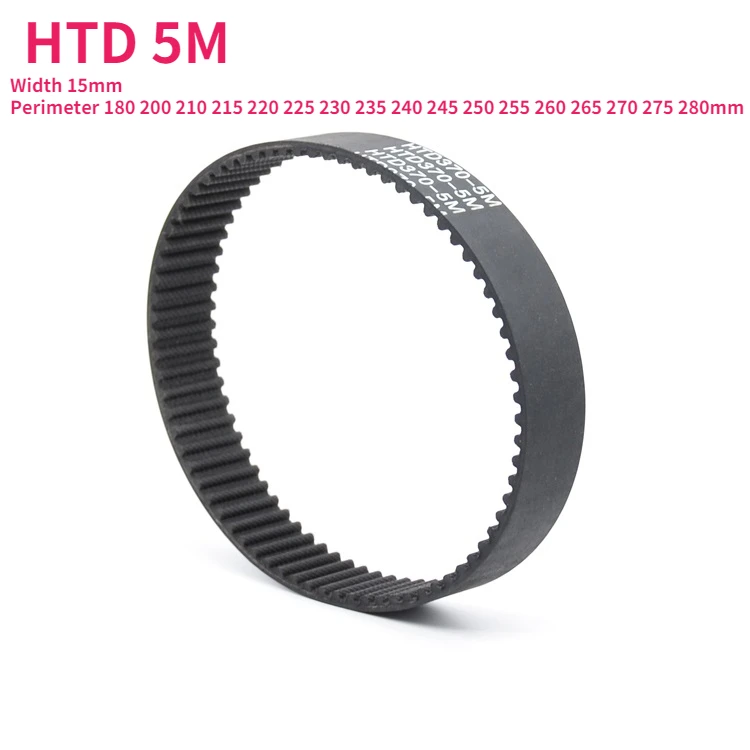 HTD 5M Rubber Timing Belt Pitch 5mm Width 15mm Closed Rubber Drive Belts Perimeter 180 200 210 215 220 225 230 235 240 245-280mm
HTD 5M Rubber Timing Belt Pitch 5mm Width 15mm Closed Rubber Drive Belts Perimeter 180 200 210 215 220 225 230 235 240 245-280mm