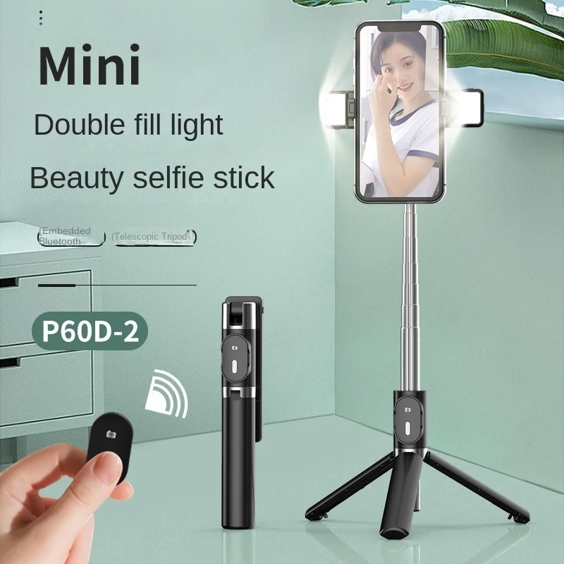 

Tiktok Bluetooth Selfie Stick Live Mobile Streaming Tripod Integrated Head Stabilizer Camera Beauty Fill Light.